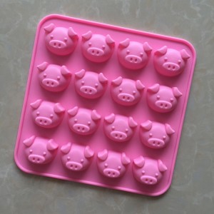 Yongli 16 Cavity Pig Head ផ្សិត Silicone Chocolate
