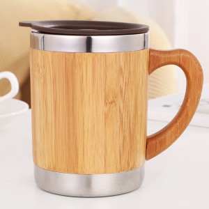 Taza de bambú de 350 ml Taza de café de bambú de doble capa