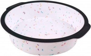 시폰 케이크 금형 깊은 실리콘 라운드 케이크 팬 도넛 베이킹 팬 내부 강화 스테인레스 스틸 프레임이있는 라운드 베이킹 금형