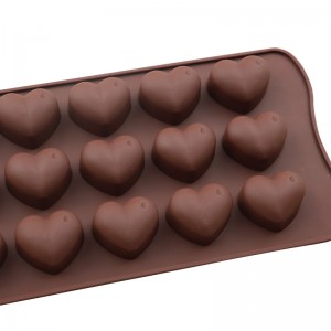 योंगली 15 कैविटी हार्ट शेप्ड सिलिकॉन चॉकलेट मोल्ड