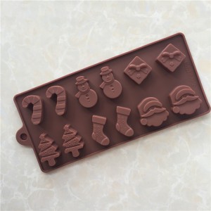 Stampo per cioccolato in silicone natalizio a 12 cavità Yongli