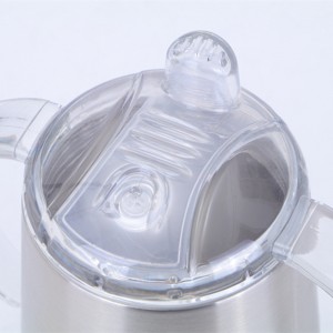 ដបទឹកដោះគោដែកអ៊ីណុក 12oz 304 ជាមួយនឹងចំណុចទាញ tritan suction nozzle cover cup thermos