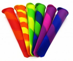Silikonazko kolore mistoko popsicles Izotz-erretilua estalkiarekin 6 koloretako silikonazko paleta sorta