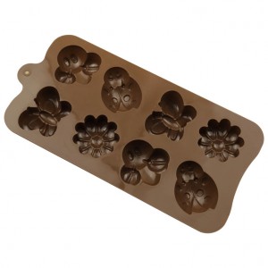 Yongli 8 Cavity Insect Butterfly Silicone Chocolate Mold