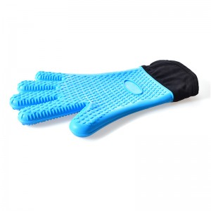 Yongli silikon eldivenler beş parmak artı pamuklu uzun eldivenler mutfak fırını