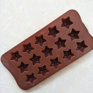 Yongli 15 dobuma zvaigznes formas silikona šokolādes veidne