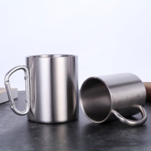 Mug Kopi Stainless Steel 304 dengan Gagang Mug Camping Luar Ruangan 300mly]
