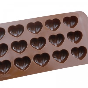 Yongli 15 Cavity hjerteformet silikonsjokoladeform