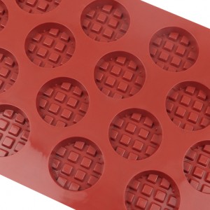 Yongli 18 Cavity Round Biscuit Waffle Shape Silicone Mould