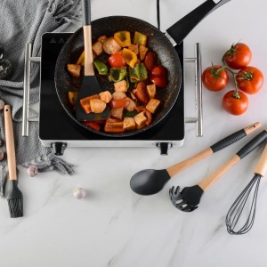 Accesorios de cocina Gadgets Juego de herramientas para cocinar 10 piezas Herramientas de cocina resistentes al calor Utensilios de madera