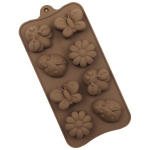 Yongli 8 Cavity Izinambuzane Butterfly Silicone Chocolate Mold