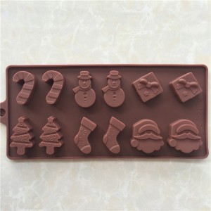 Коледна силиконова форма за шоколад Yongli с 12 кухини