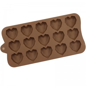 Yongli 15 Diamond Hearts სილიკონის შოკოლადის ყალიბი