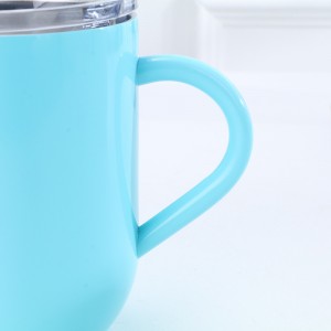 손잡이가 있는 새로운 계란 컵 16온스 스테인리스 스틸 컵 야외 더블 레이어 커피 머그잔