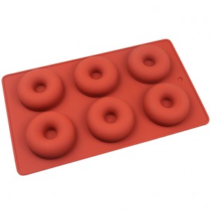 Yongli 3.2 düymlük simit qabı donut çörək qabı 6 donut üçün yapışmayan silikon pişi qəlibi