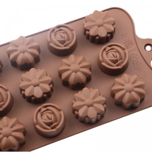 Silikonski model za čokolado z majhnimi cvetovi Yongli 15 Cavity
