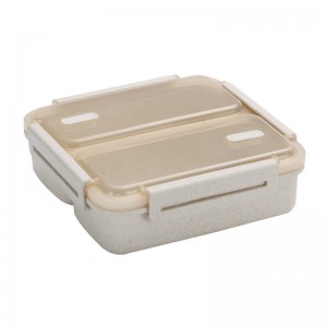 Japanese-style wheat straw lunch box student portable lunch box set ay maaaring i-microwave