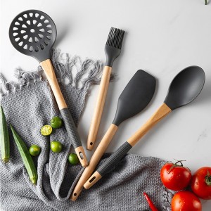 accessoires de cuisine gadgets outils ensemble cuisson 10 pièces ustensiles de cuisine résistants à la chaleur ustensiles en bois