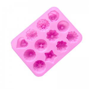 Yongli 12 Cavity Silicone Mooncake Molds with Flowers and Plants