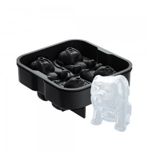 Silicone 4 Puppy Ice Tray Alpha Dog Animal Shaped Ice Mould