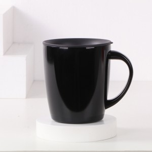 Duobla tavola 304 neoksidebla ŝtalo mug 14 oz termoizola kafo taso kun kovrilo