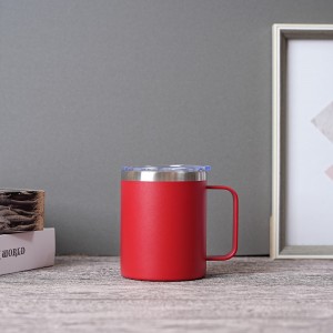 Uredska izolacijska šalica za kavu s poklopcem od nehrđajućeg čelika 304 oznake 12oz za hladnoću