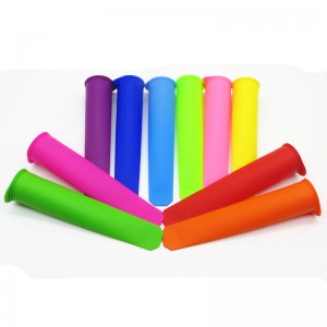 10 färger Valfri Glass Popsicle Form Handhållen Silikon Popsicle med lock