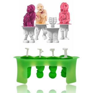 Crâne Glace Moule Savage Zombie Forme Silicone Popsicle avec Support