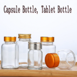 Tranparent or frosted Capsule Bottle, Tablet Bottle 80ml