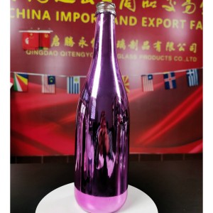 750 مل (25 أوقية) زجاجة زجاجية مستديرة بار أعلى للخمور