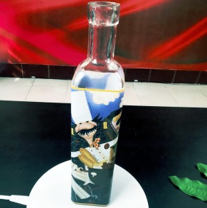 500 مل (17 أونصة) زجاجة زجاجية فارغة أعلى بار للروح مع شفافية عالية وبياض