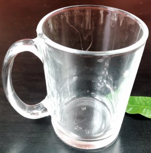 300 ml (10 uncijų) stiklinis puodelis su rankena