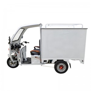 Triciclo eléctrico de entrega de carga de cabina medio pechada