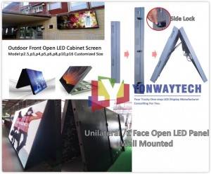 Layar LED Open Front Outdoor, Papan Iklan LED Digital