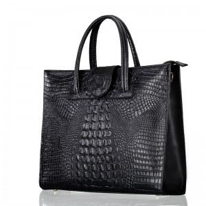 Yoson Leather Big Capacity Women Design Crocodile Genuine Cow Leather Tote Bag Handbag