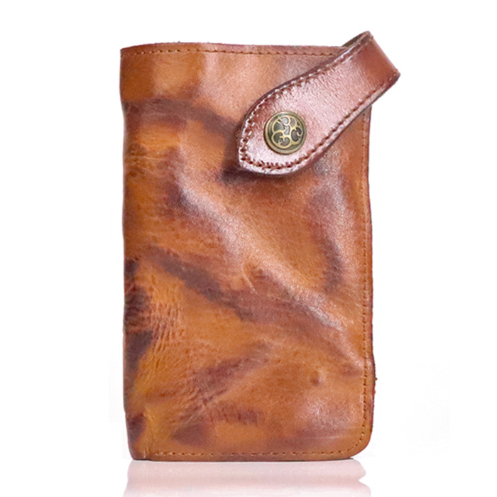 2022 Fashion vintage men leather wallet smart washed leather card wallet for men 15*9 cm