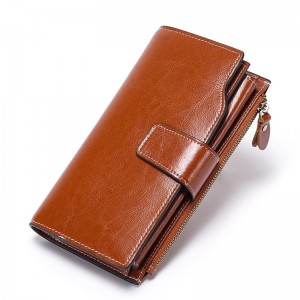 Wholesale multi card holder genuine leather long clutch wallet for women fashionable