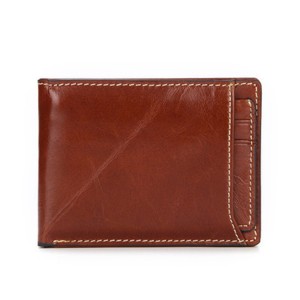 Hot sale smart men genuine leather money clip wallet leather card wallet