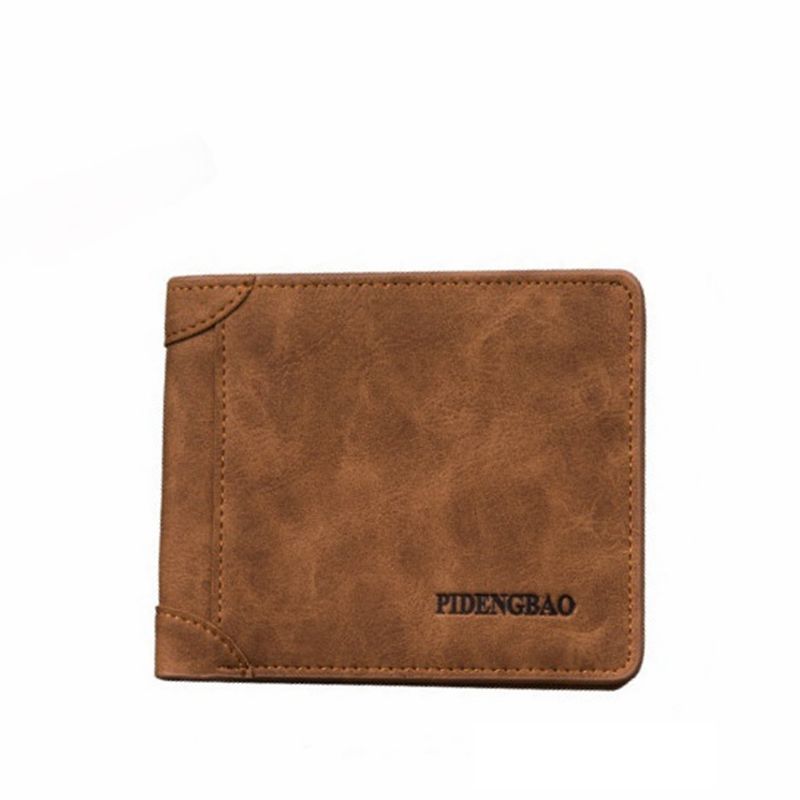 Cheap Retro Men RFID Bifold PU Leather Wallet