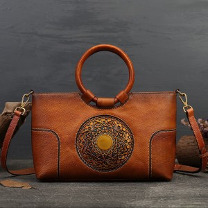 Custom vintage genuine leather handbag for women