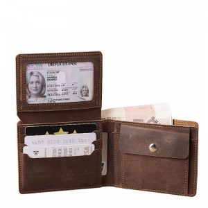 Wholesale custom RFID blocking men bifold leather wallet