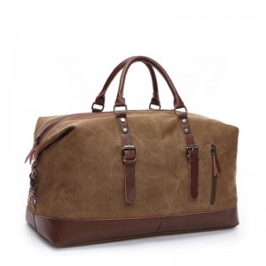 Custom vintage cotton canvas tote weekend travel bag for men