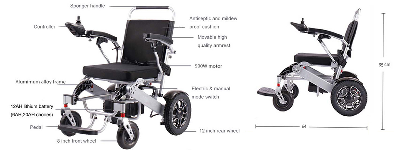 Hot Sale Lightweight Electric Wheelchair For The Elderly And Disabled Model