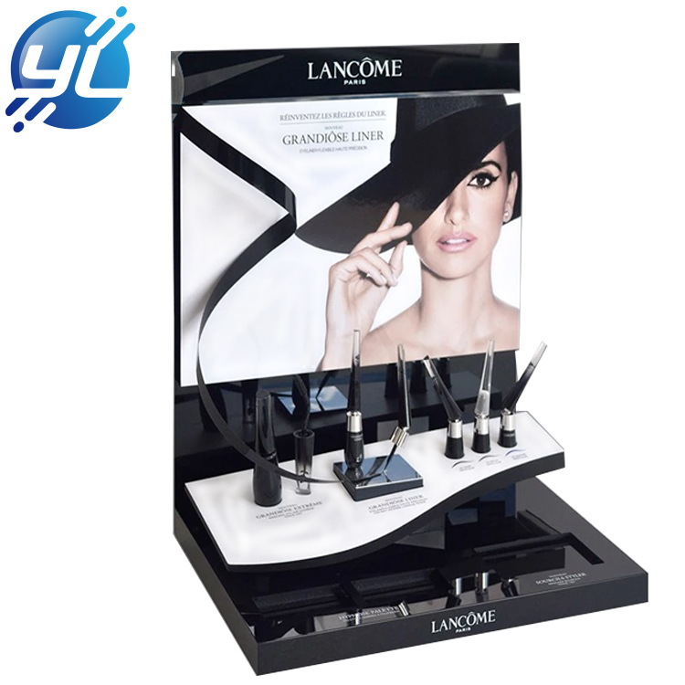 Suporte de maquiagem de plástico personalizado popular para salão de beleza acrílico display de cosméticos
