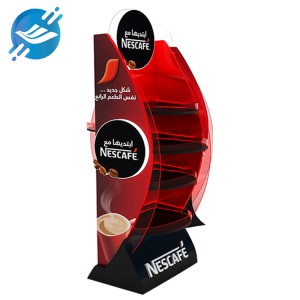 Metaalvloerstaande vertoningsstaander Koffievertoonrak vir koffiepakke