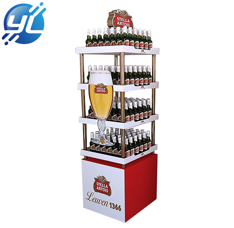 Dyshemeja komerciale Standing Bar Birrë Verë Druri Raft Display