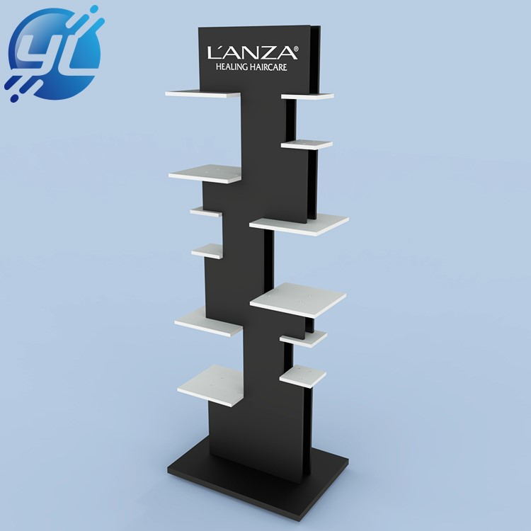 Floor Wood Supermarked Shampoo Conditioner Display Stand
