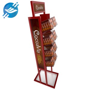 OEM metalstander gulvstående dobbeltsidet display chokolade display stand