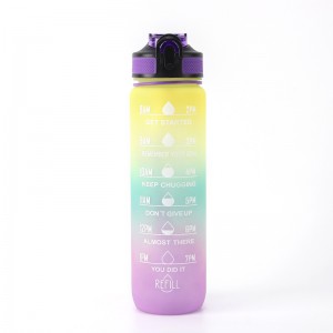 1L športová fľaša na vodu 32oz motivačná fľaša na vodu s odnímateľným sitkom na označenie času