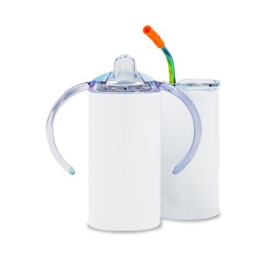12 uncijų dvigubos sienelės nerūdijančio plieno vakuuminis ruošinys plieninė rankena kelioninis puodelis sublimuojamas vaikiškas kūdikių puodelis